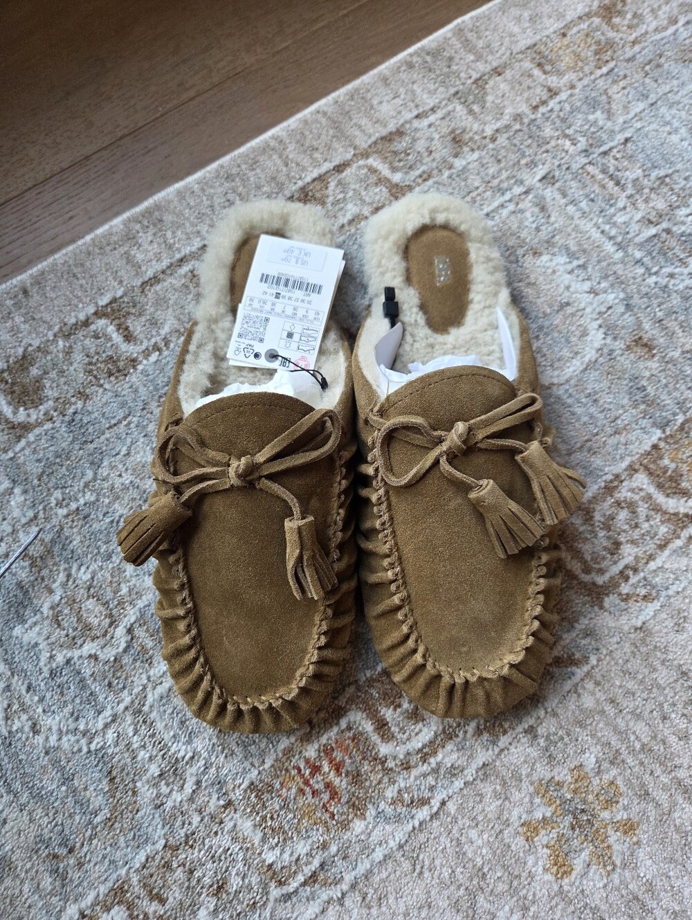New ZARA LEATHER suede Loafers